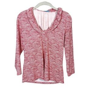 J.McLaughlin Durham Catalina Cloth Top Red/Pink Print Small